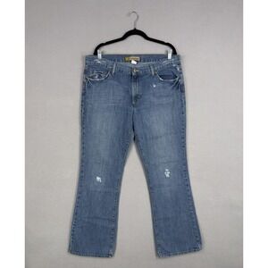 Vintage Old Navy Jeans Womens 16 Regular Low Waist Bootcut Distressed Stretch